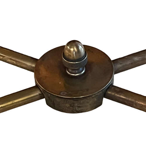 Faux Bamboo Brass mid Century Coffee Table With Marble Top