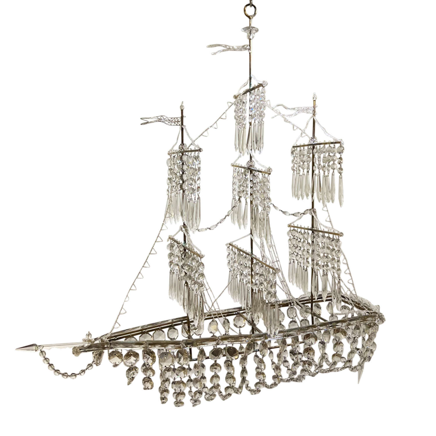 French 1970s Galleon Chandelier