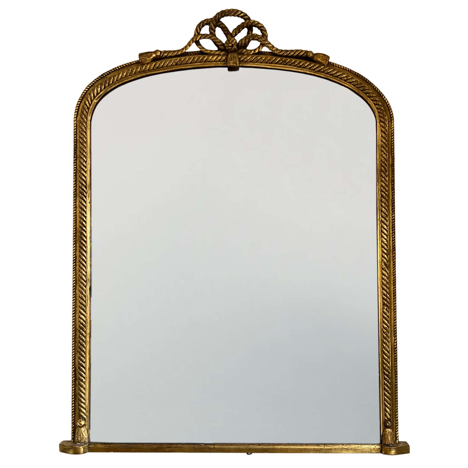 LargeFrench 19th Century Giltwood Overmantle Mirror