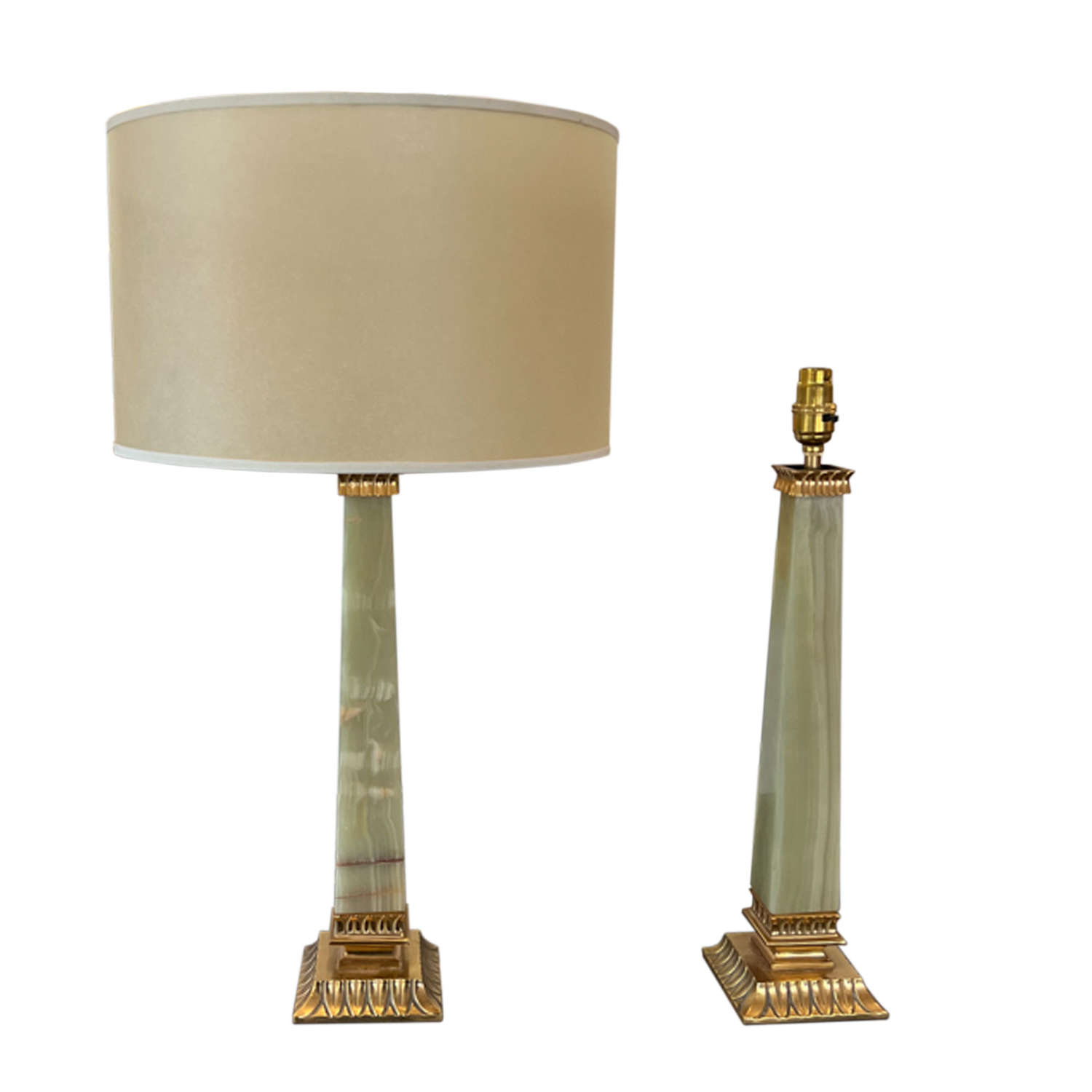 Pair of French 1960s Onyx Table Lamps