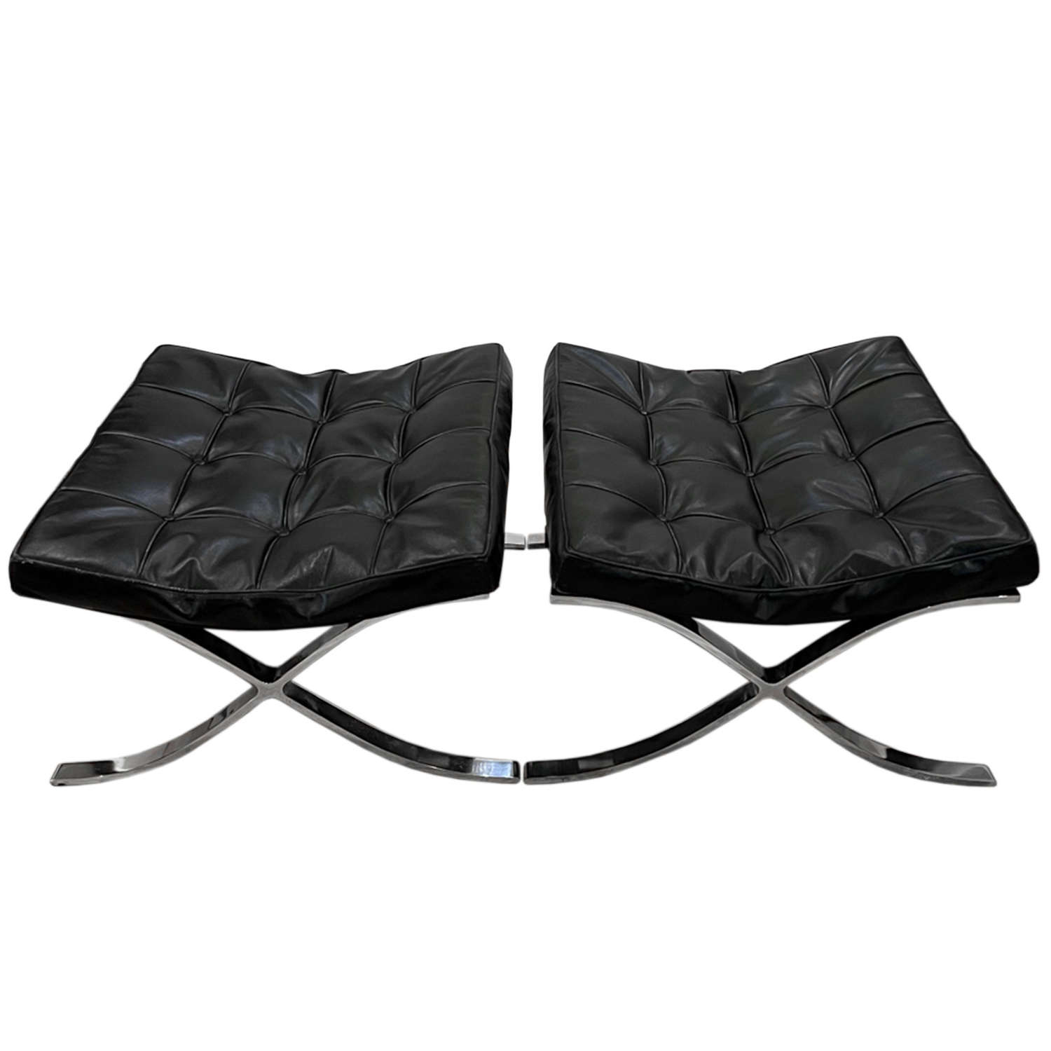 Pair of Barcelona Stools by Knoll