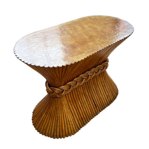 French Midcentury Wheatsheaf Console Table