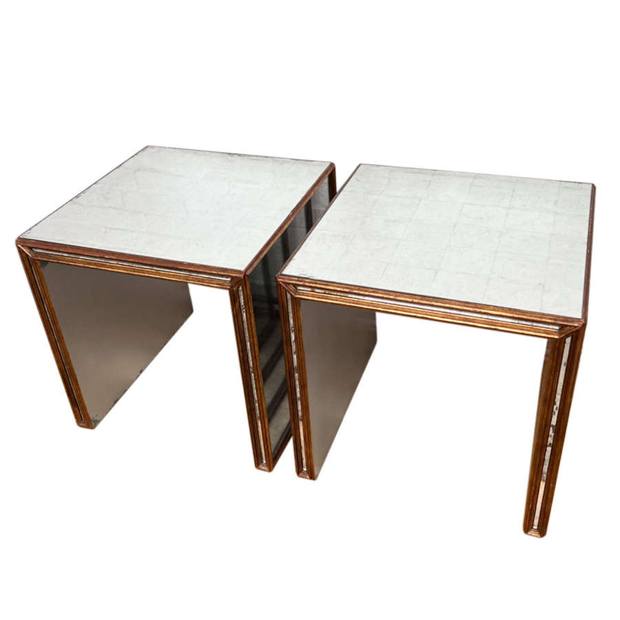 Pair of Late 20th Century Mirrored Side Tables