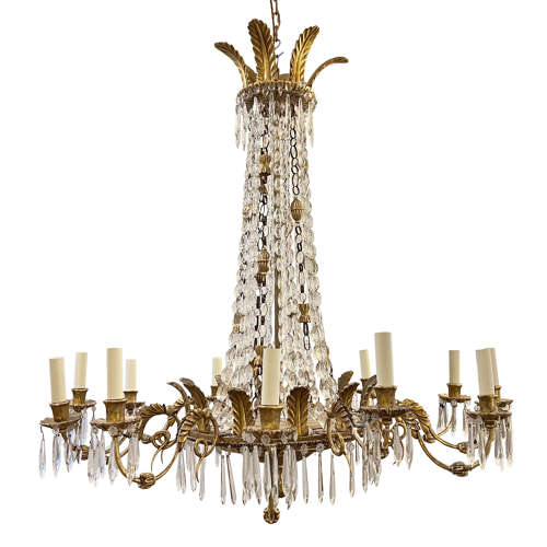 Italian 1950s Giltwood Chandelier