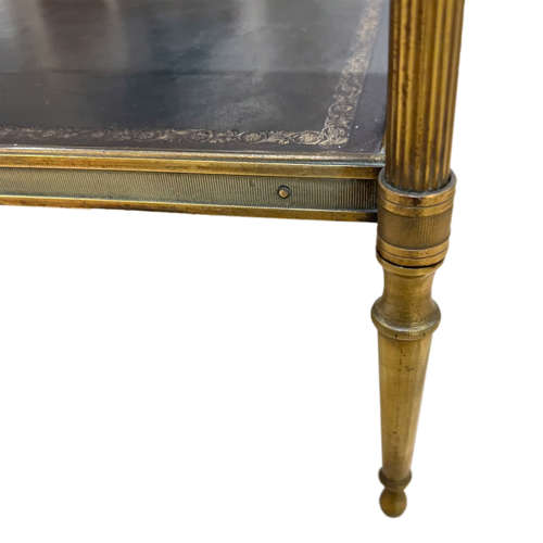 Single French Midcentury Side Table With Leather Tops