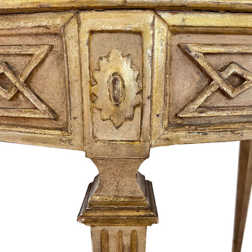 Italian Early 19th Century Giltwood Console Table With a Marble Top