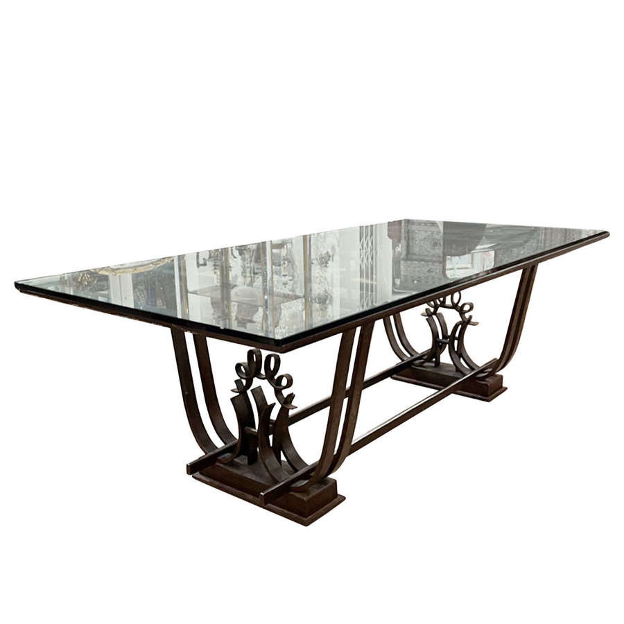 Large Midcentury Dining Table Attributed to Raymond Subes