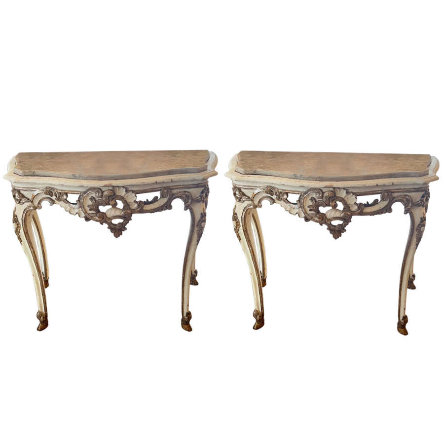 Pair of Late 18th Century Italian Console Tables