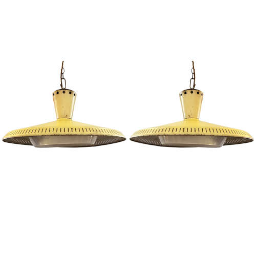 Pair of Midcentury Ceiling Pendants, Louis Kalff for Philips