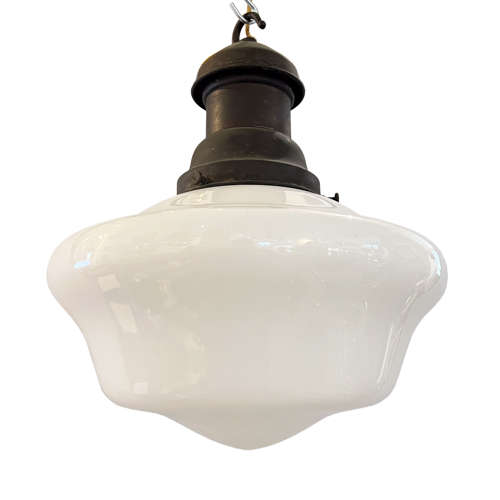English 1940s Opaline Pendant Light