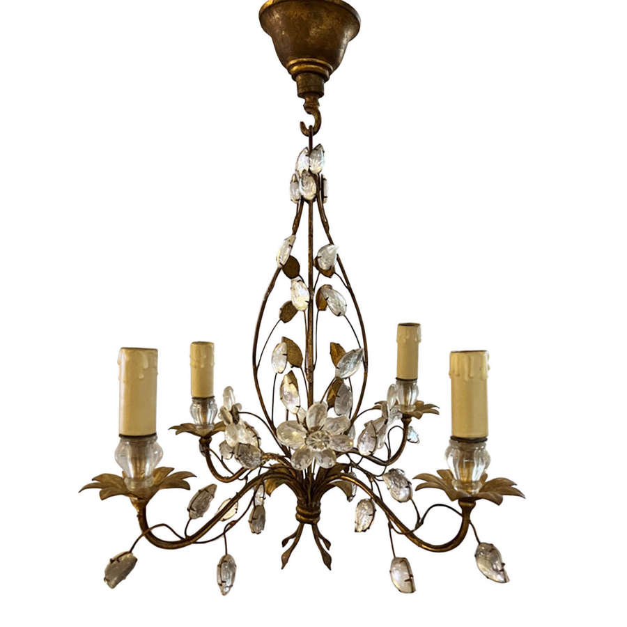 Maison Baguès Chandelier With Flowers and Leaves
