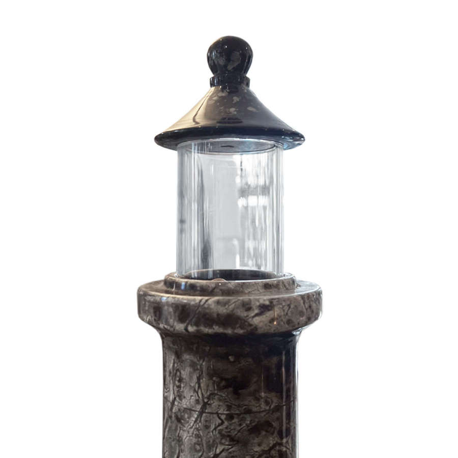Cornish Serpentine 1930s Lighthouse Table Lamp