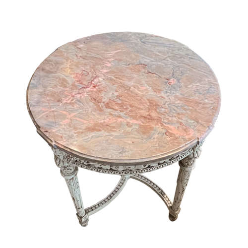 Carved Wood French 19th Century Gueridon With Marble Top