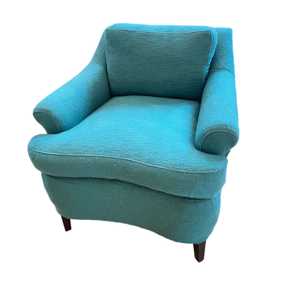American 1950s Armchair with New Upholstery