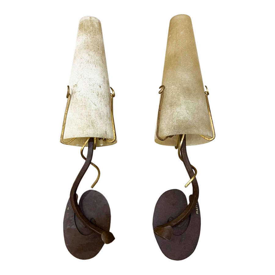 Pair of Masca Torch Wall Sconces