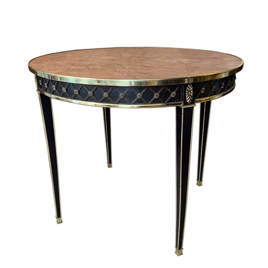 French Maison Jansen Style Centre Table With Marble Top