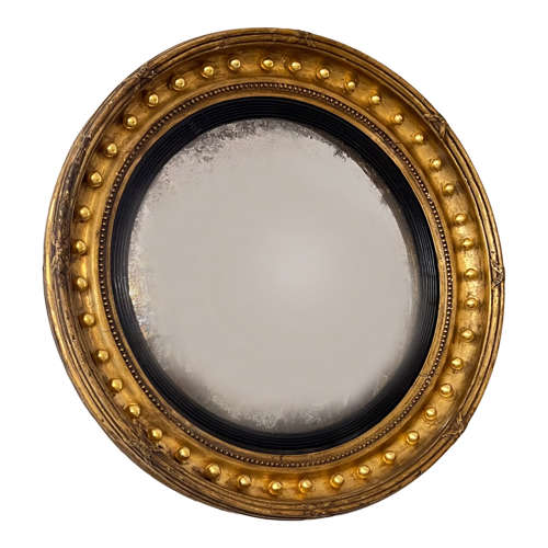 English Regency Mirror With Convex Glass
