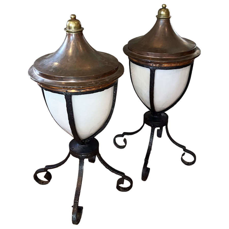 Pair of Large Lanterns From The Middlesex Hospital, London W1