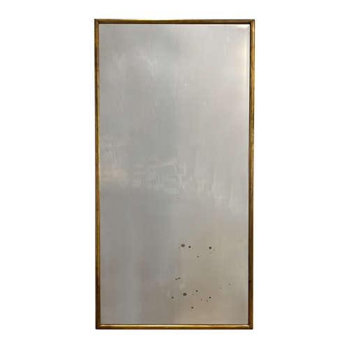 Large French 1920s Giltwood Bistro Mirror With Bevel Edge