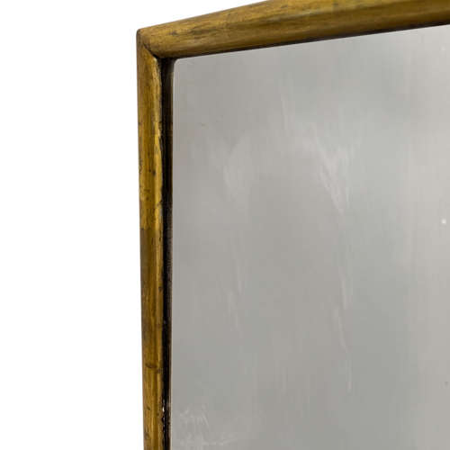 Large French 1920s Giltwood Bistro Mirror With Bevel Edge