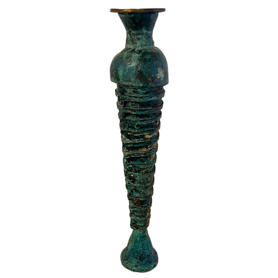 Egyptian Revival Patinated Bronze and Gilt Vase Circa 1990