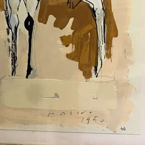 Lithograph of a Horse and Rider, Marino Marini, 1950