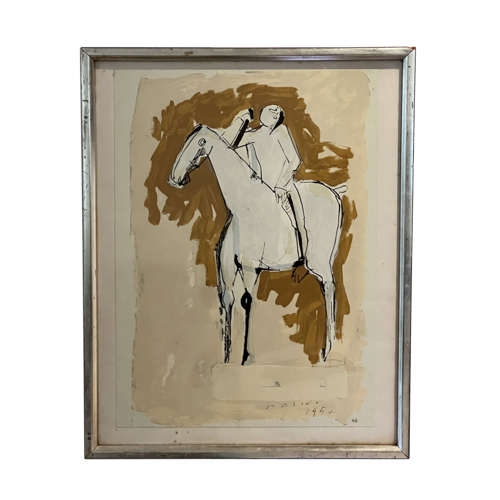 Lithograph of a Horse and Rider, Marino Marini, 1950