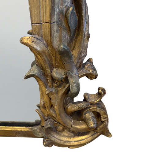 Huge Giltwood French 19th Century Mirror, Original Glass