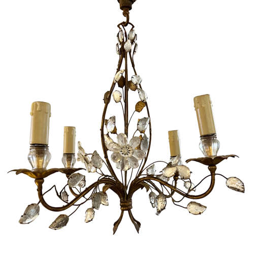 Maison Baguès Chandelier With Flowers and Leaves