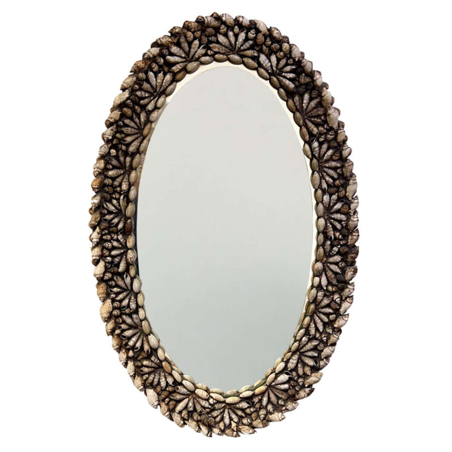 Oval Shell Mirror, Attributed to Anthony Redmile, 1960s