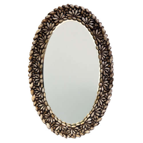 Oval Shell Mirror, Attributed to Anthony Redmile, 1960s