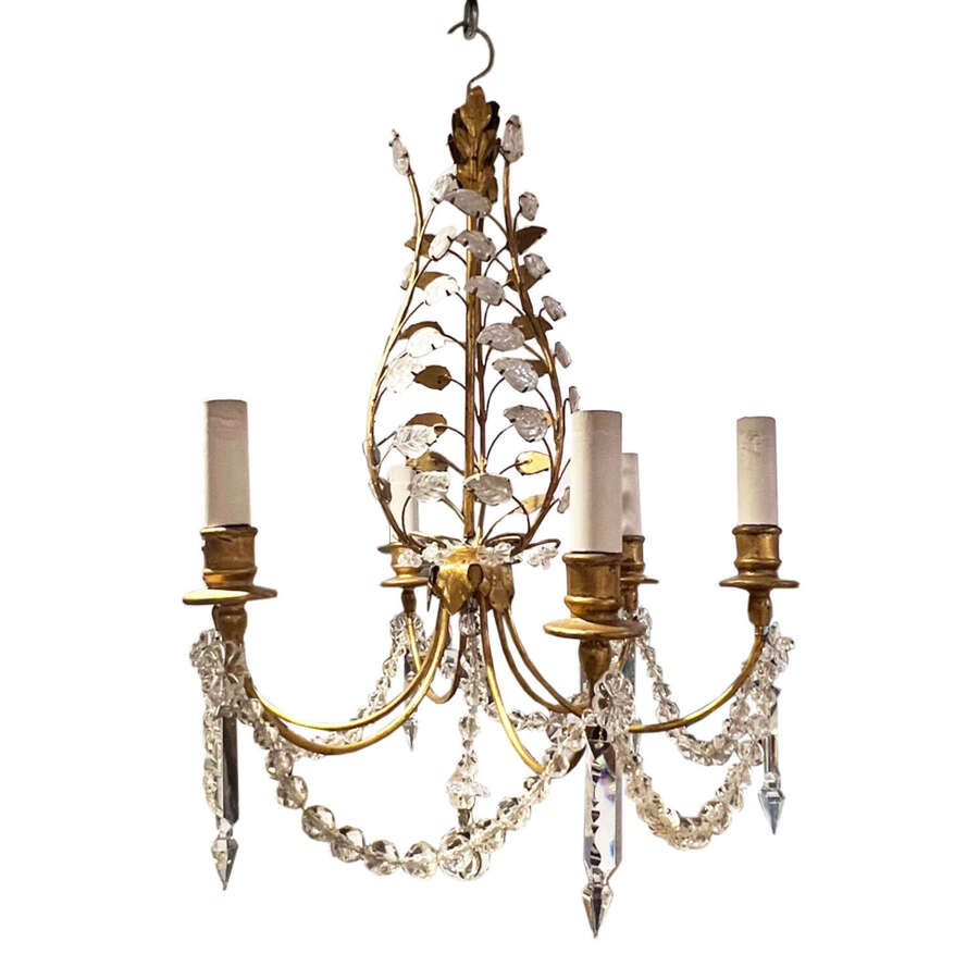 Maison Bagu&egrave;s Style Small French 1960s Chandelier