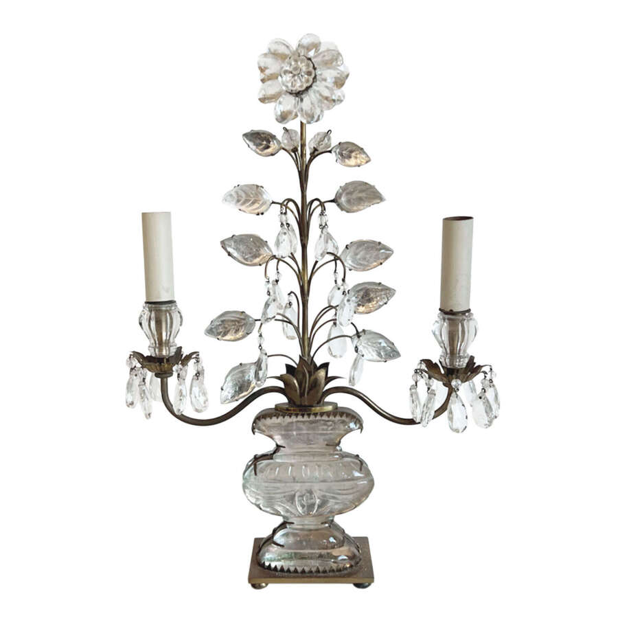 Maison Bag&ugrave;es Table Lamp with Leaves, Urn and Flowers