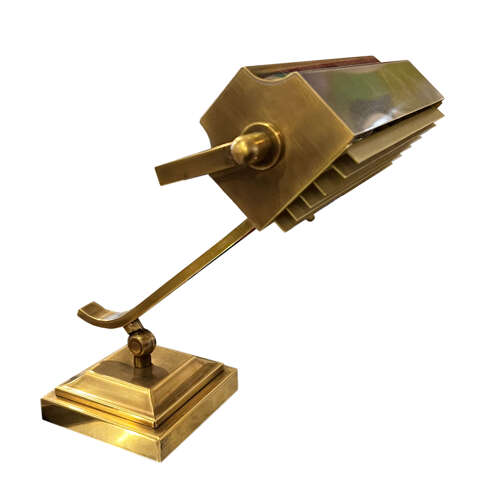 French 1960s Brass 'Banker's' Lamp