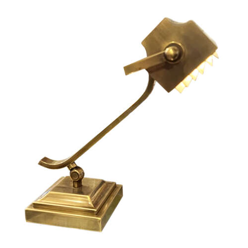 French 1960s Brass 'Banker's' Lamp