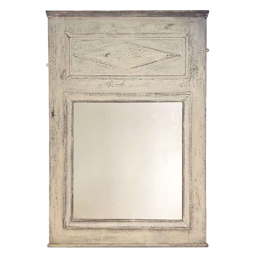 French 19th Century Painted Mirror With Original Paint and Plate