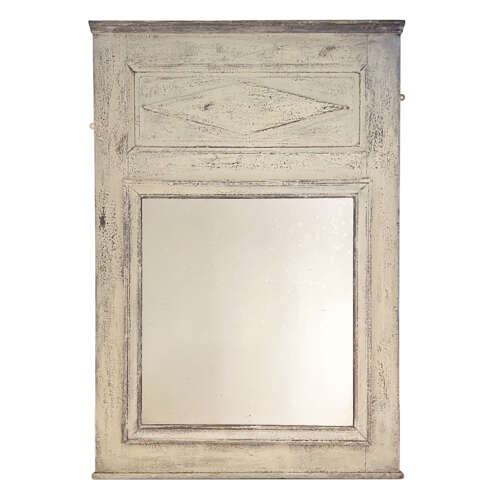 French 19th Century Painted Mirror With Original Paint and Plate