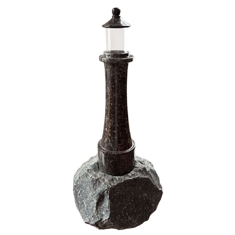 Cornish Serpentine 1930s Lighthouse Table Lamp