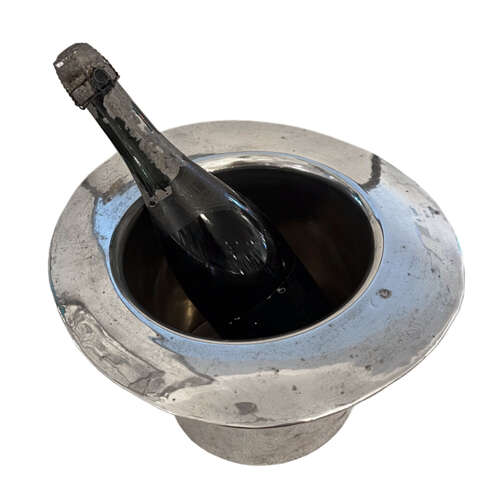 English 1960s Silver Plate Top Hat Champagne Cooler