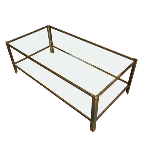 Large Two Tier Midcentury Coffee Table Designed by Jacques Théophile Lepelletier