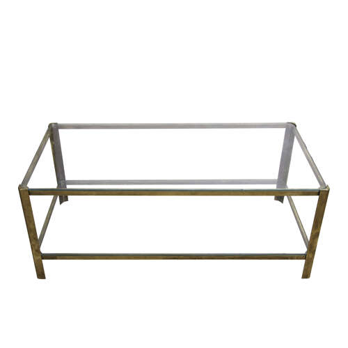 Midcentury Two Tier Coffee Table Designed by Jacques Théophile Lepelletier