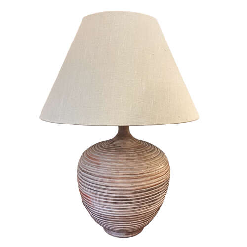 Large Terracotta Lamp, France 1970s