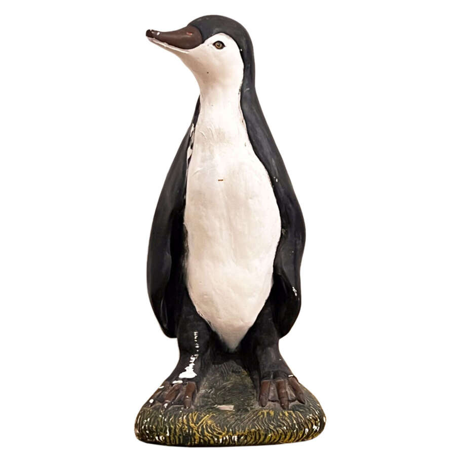 Large Decorative Penguin, France 1960s, Polychrome Plaster