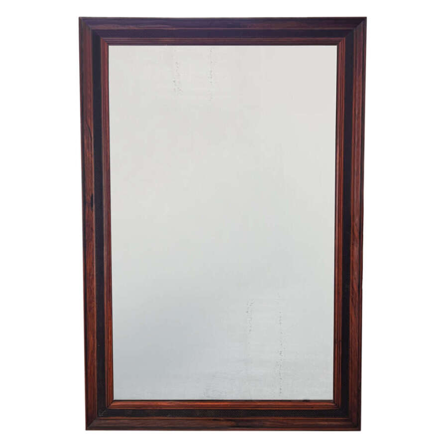 19th Century French Walnut Framed Mirror With Original Plate Mercury Glass
