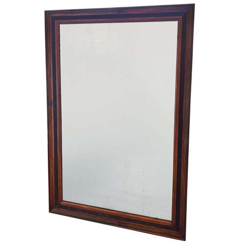 19th Century French Walnut Framed Mirror With Original Plate Mercury Glass