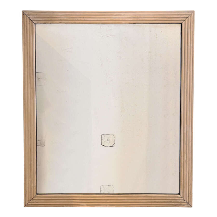 French Early 19th Century Large Wall Mirror With Reeded Frame & Original Mercury Glass