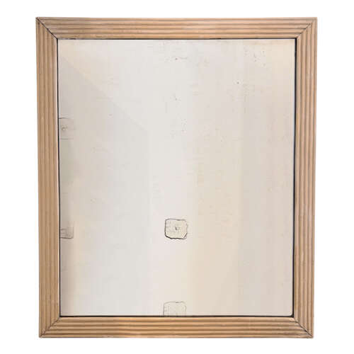 French Early 19th Century Large Wall Mirror With Reeded Frame & Original Mercury Glass