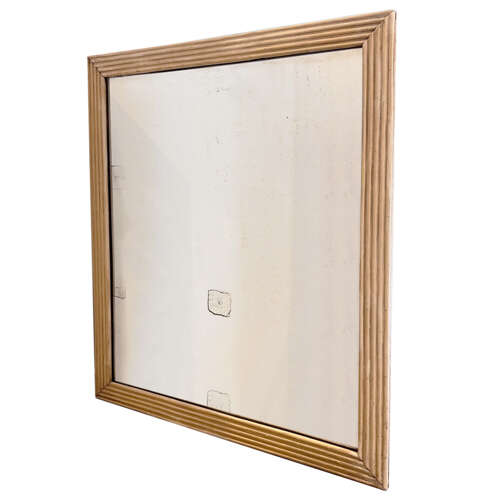 French Early 19th Century Large Wall Mirror With Reeded Frame & Original Mercury Glass