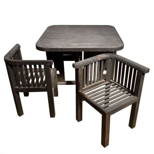 Heal's of London 1920s Teak Garden Set - Table and Four Chairs