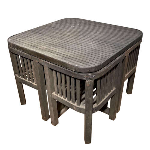 Heal's of London 1920s Teak Garden Set - Table and Four Chairs